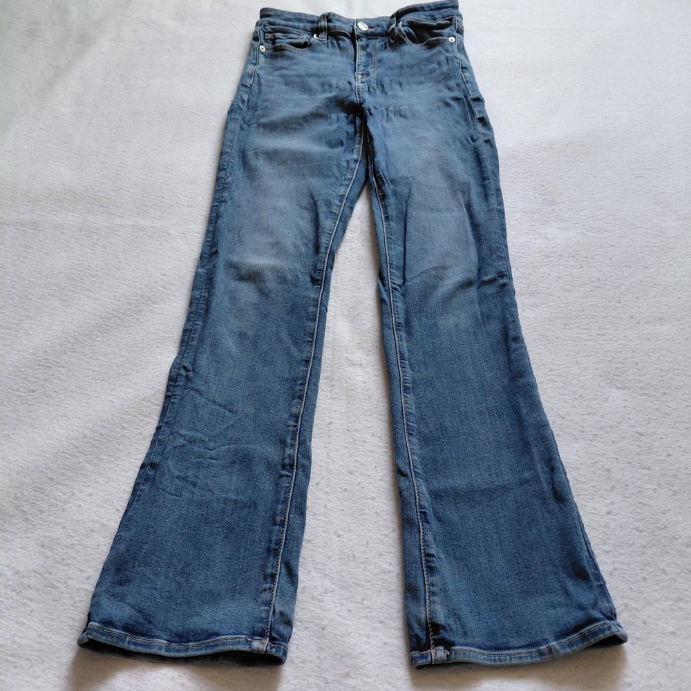 American Eagle Next Level Stretch Flare Jeans Womens 4 Blue Denim Mid Rise